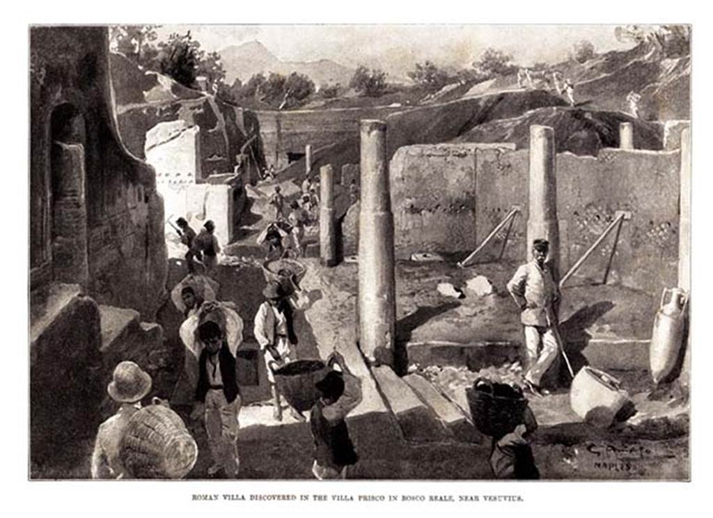 Villa of P. Fannius Synistor at Boscoreale. 1900 drawing of excavations. Published in the Illustrated London News, December 22nd, 1900. Photo courtesy of Drew Baker.