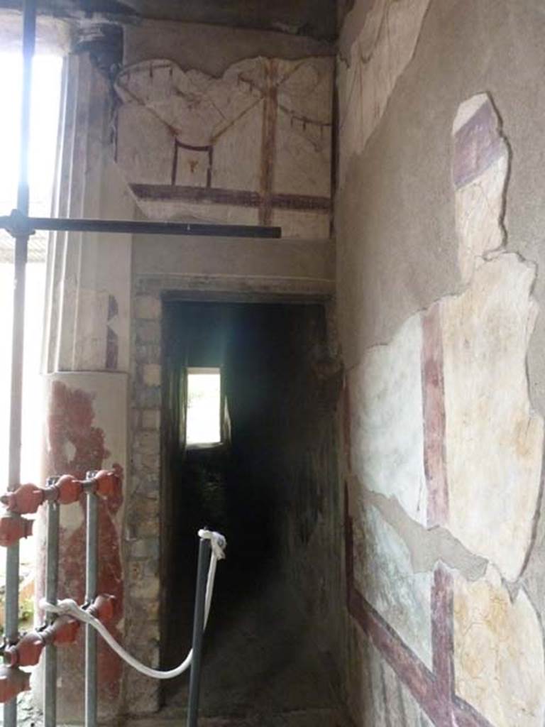 Oplontis Villa of Poppea, September 2015. 
Room 4, north-east corner, with entrance to corridor 3 leading to east portico 34 in north wall, looking north.  
