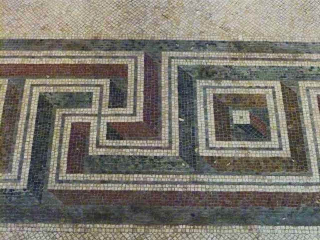 Oplontis, May 2011. Room 14, detail of mosaic floor in triclinium. Photo courtesy of Buzz Ferebee. 