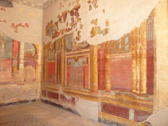 Oplontis, Villa of Poppea, October 2001. Room 14, looking towards north-east corner and east wall.  Photo courtesy of Peter Woods
