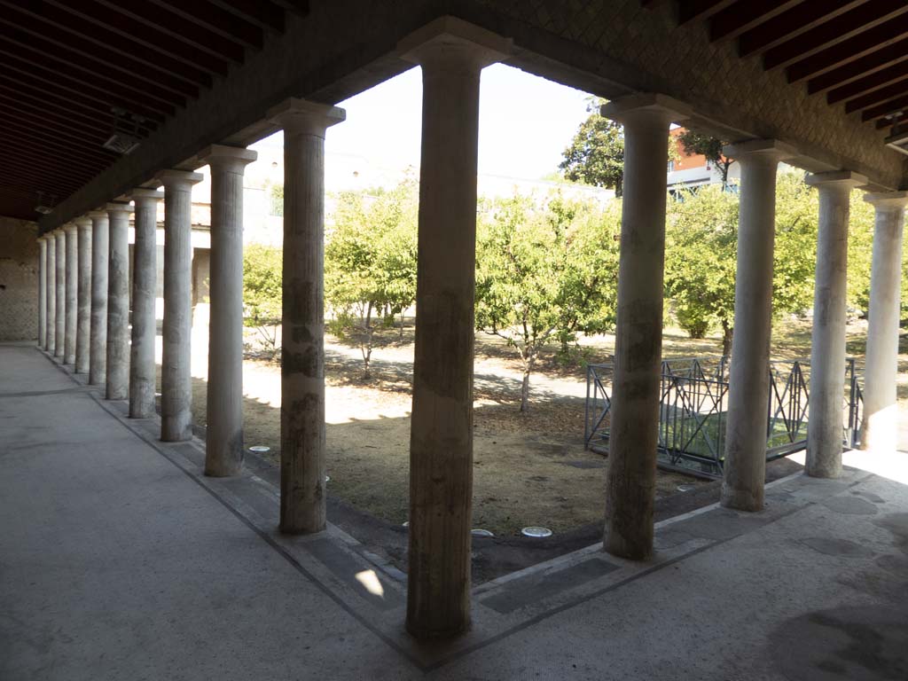 Oplontis, September 2011. Room 34, east portico, looking south-east from replanted north garden. Photo courtesy of Michael Binns.