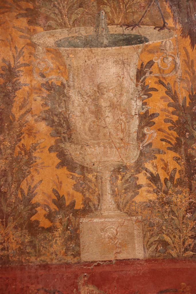Oplontis Villa of Poppea, September 2021. Room 70, detail from urn. Photo courtesy of Klaus Heese.