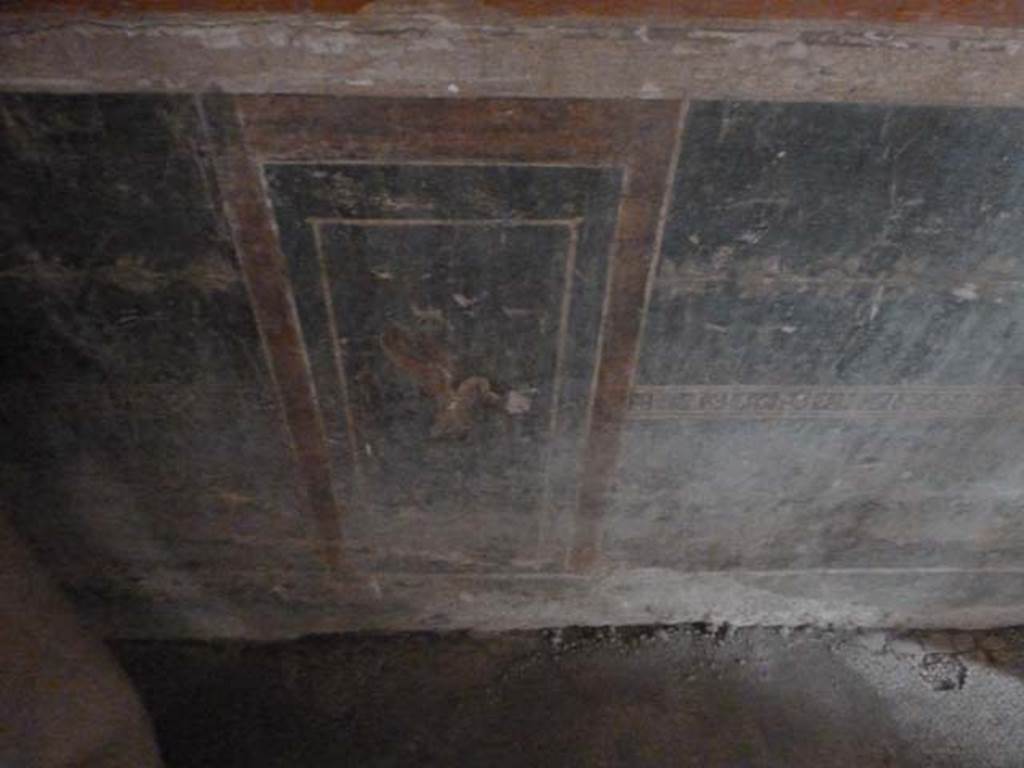 Oplontis Villa of Poppea, September 2015. Corridor 77, black zoccolo from west wall.