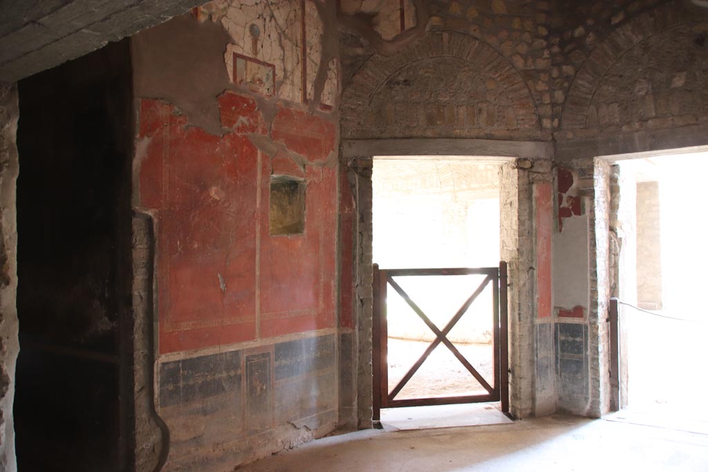 Oplontis Villa of Poppea, September 2021. 
Room 79, doorway into room 78, in centre, and to room 85, on right. Photo courtesy of Klaus Heese.
