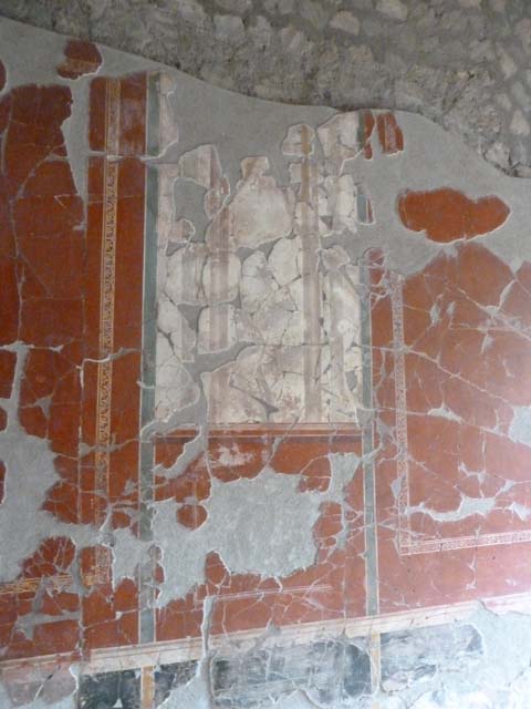 Oplontis, September 2015. Room 81, painted panel from north wall.