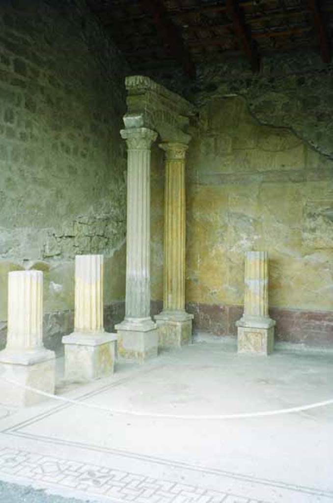 VI.9.2 Pompeii. May 2010. Room 24. Corinthian Oecus. North east corner.
Photo courtesy of Rick Bauer
