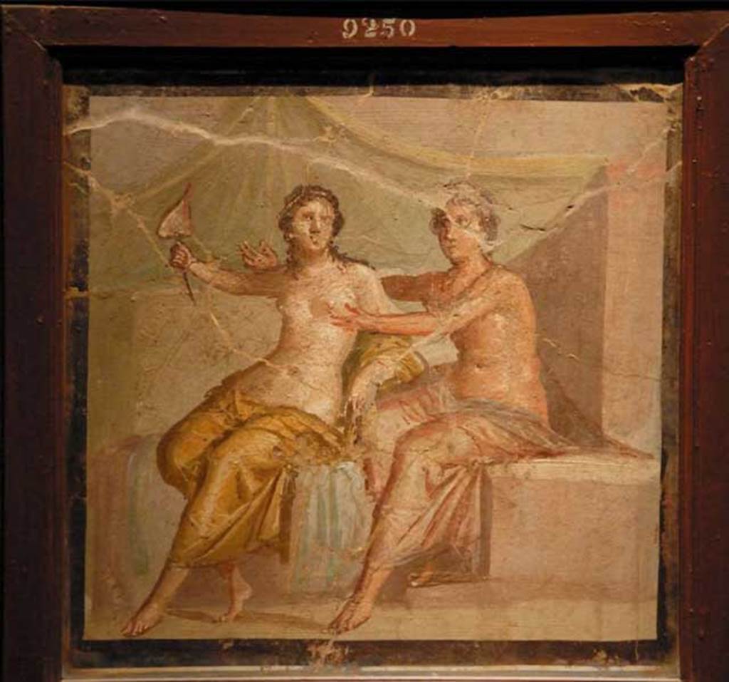 VI.9.2 Pompeii. Found in House of Meleager but exact location unknown. Wall painting of Mars and Venus. Now in Naples Archaeological Museum. Inventory number 9250. See Helbig, W., 1868. Wandgemälde der vom Vesuv verschütteten Städte Campaniens. Leipzig: Breitkopf und Härtel. (314). See Schefold, K., 1962. Vergessenes Pompeji. Bern: Francke. (T. 169,4).