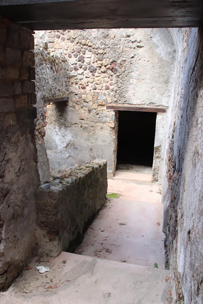 Villa of Diomedes, Pompeii. October 2023. 
Looking north along corridor at east end of room 5,a, looking towards doorway to room 5,6 and corridor 5,3 (towards left). 
Photo courtesy of Klaus Heese.
