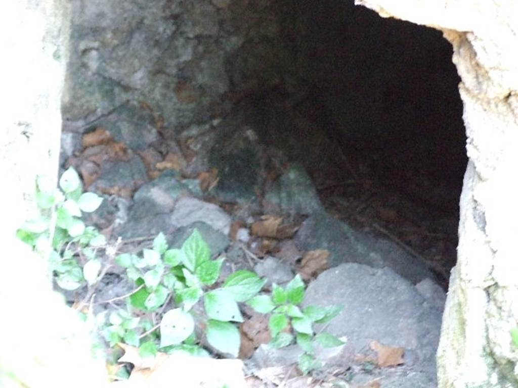 HGE12 Pompeii. December 2006. Looking into hole in wall.