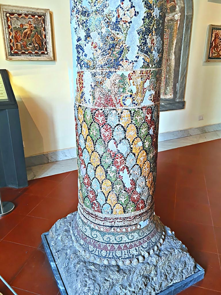 HGE12 Villa of the Mosaic Columns. September 2024.
Detail from base of column in Naples Archaeological Museum. Photo courtesy of Giuseppe Ciaramella.
