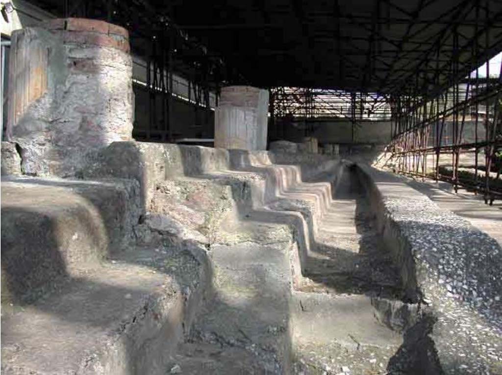 Villa San Marco, Stabiae, December 2007. Area 66, garden peristyle area. Looking south along the east side of portico 2.