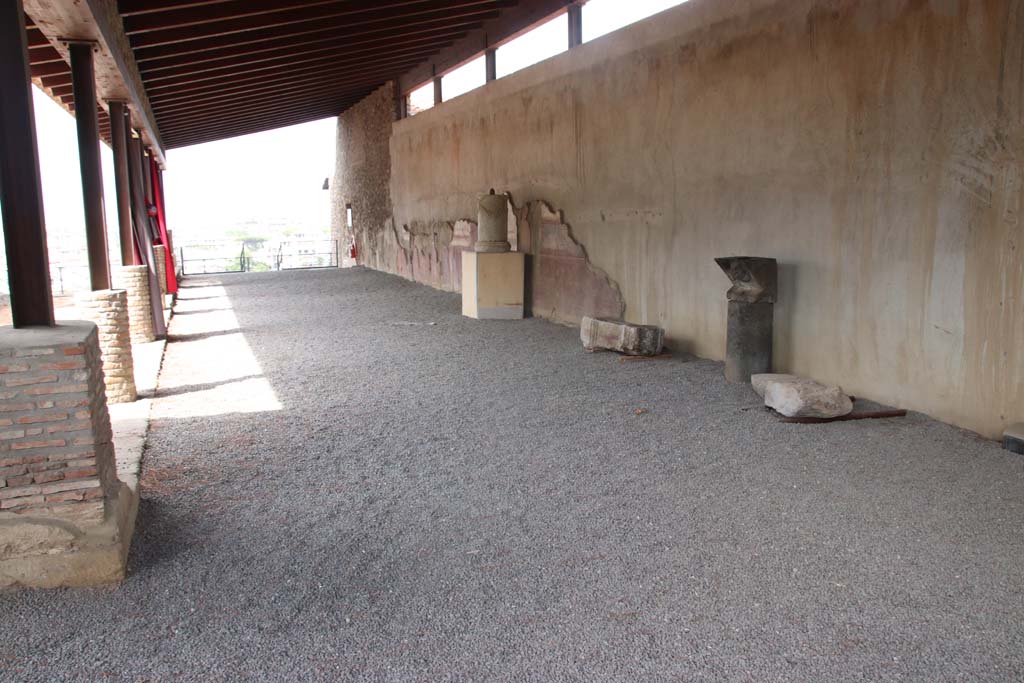 Villa San Marco, Stabiae, September 2019. 
Portico 2, looking north along east wall, from corner joining with Portico 1. Photo courtesy of Klaus Heese.
