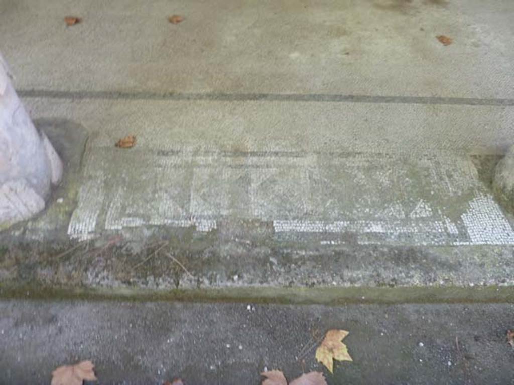 Villa San Marco, Stabiae, September 2015. Mosaic threshold between columns of west portico 3, number 4 of 11.