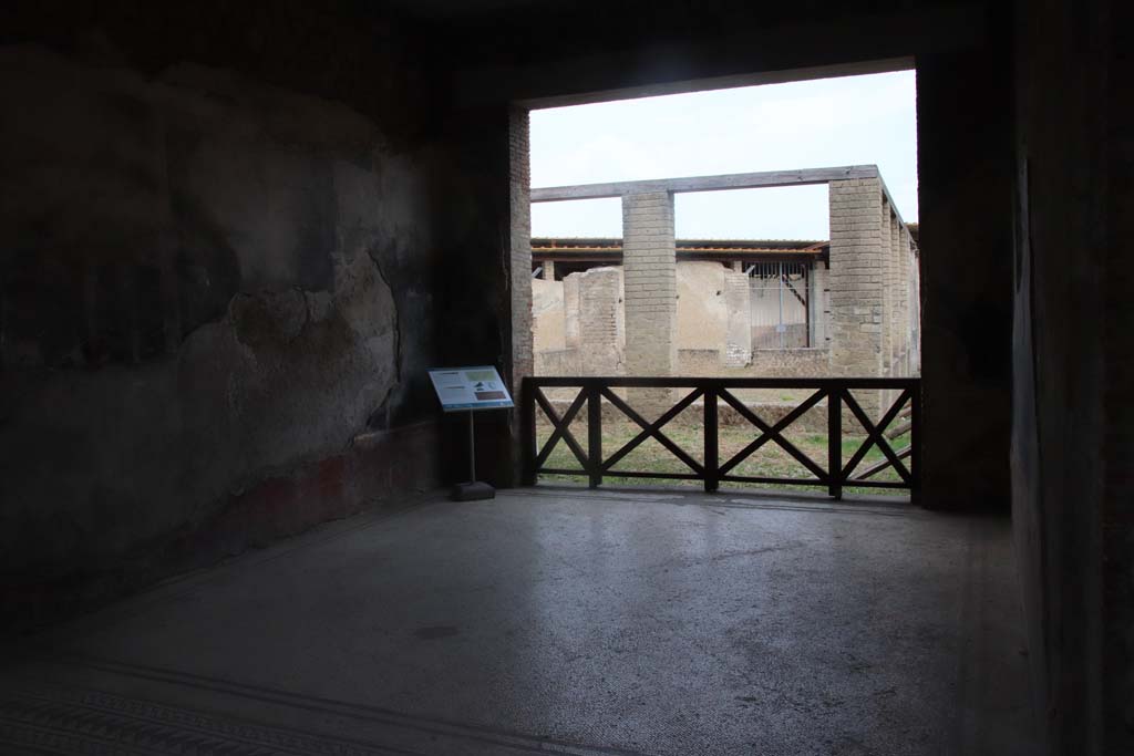 Villa San Marco, Stabiae, September 2019. Looking east from tablinum towards peristyle area. Photo courtesy of Klaus Heese.