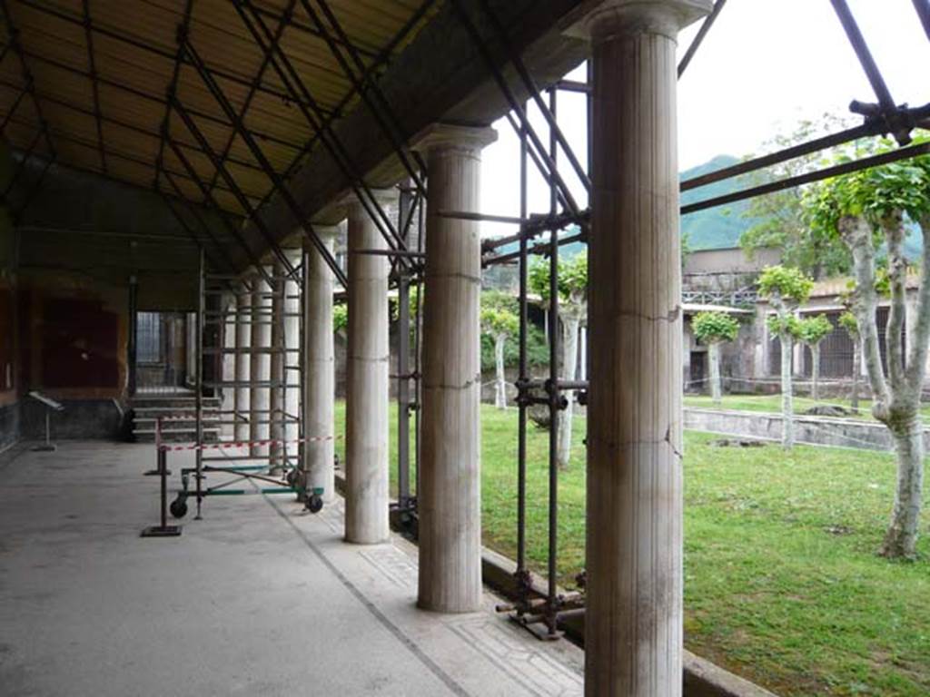 Villa San Marco, Stabiae, 2010. Room 20, looking south from east portico, towards steps to room 30. Photo courtesy of Buzz Ferebee.