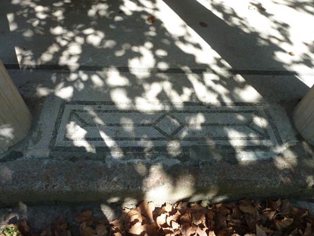 Villa San Marco, Stabiae, September 2015. Mosaic threshold between columns of east portico 20, number 5 of 11.