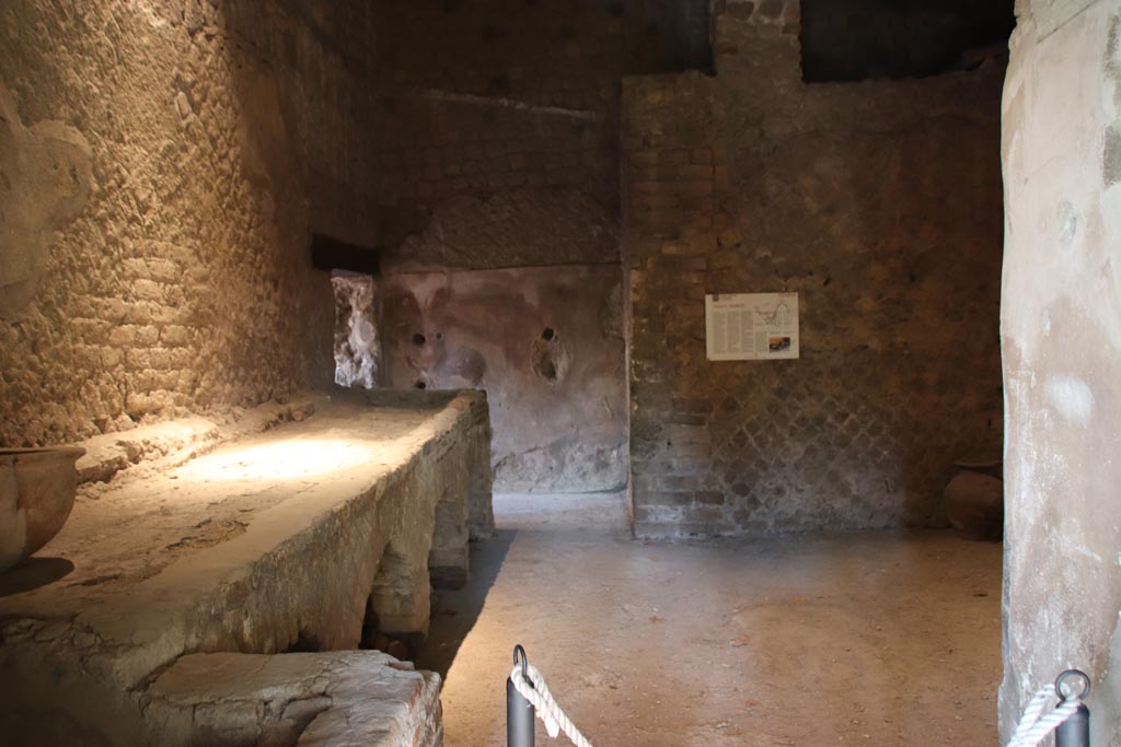 Villa San Marco, Stabiae, October 2022. 
Room 26, looking east towards doorway in north wall leading to room 32. Photo courtesy of Klaus Heese.
