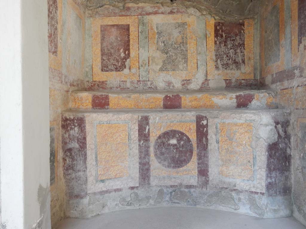 Villa San Marco, Stabiae, June 2019. Room 45, detail of lararium. Photo courtesy of Buzz Ferebee