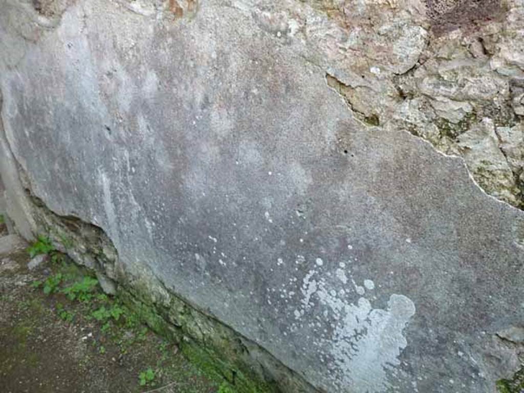 Villa of Mysteries, Pompeii. May 2010. Wall plaster in corridor.