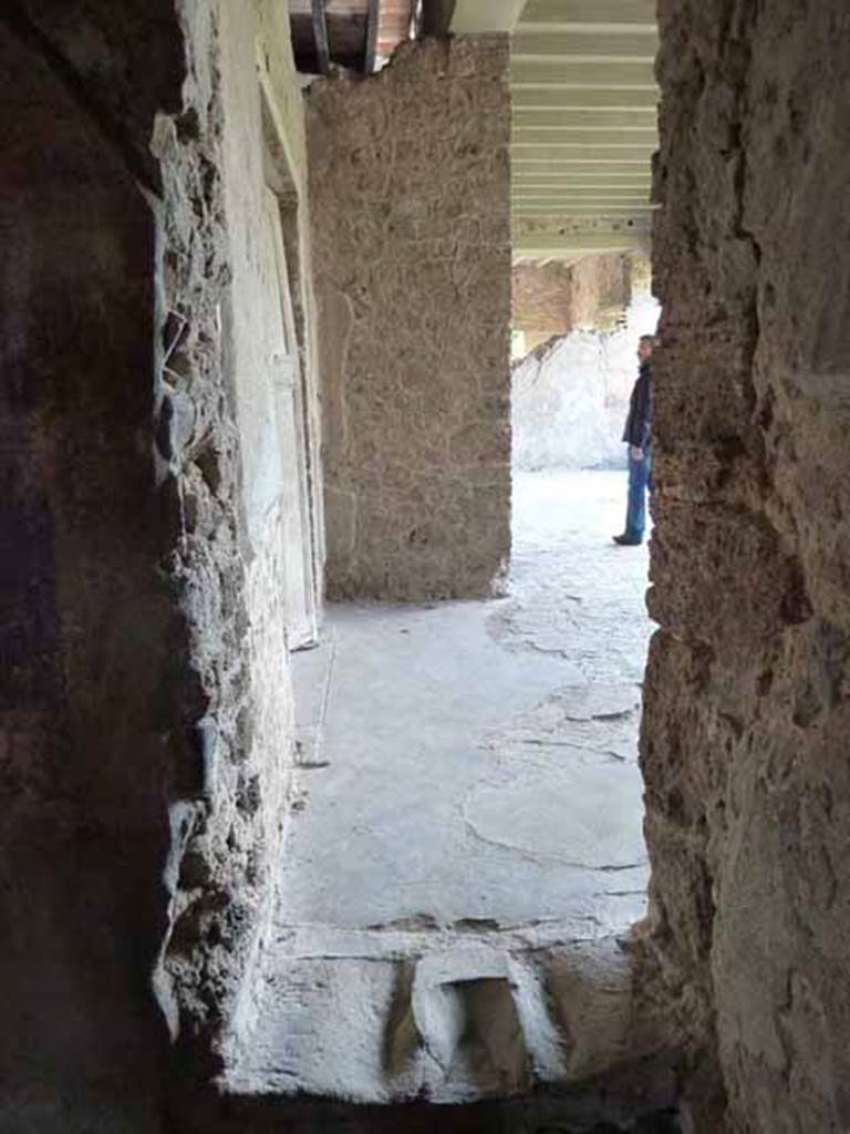 Villa of Mysteries, Pompeii. May 2010.  Room 17, procoeton or anteroom. Looking west from Room 21, into portico P5.