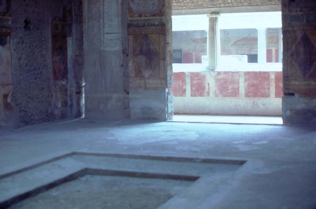 Villa dei Misteri, Pompeii. August 1976. Room 64, looking towards north-east corner of atrium.
Photo courtesy of Rick Bauer, from Dr George Fay’s slides collection.
