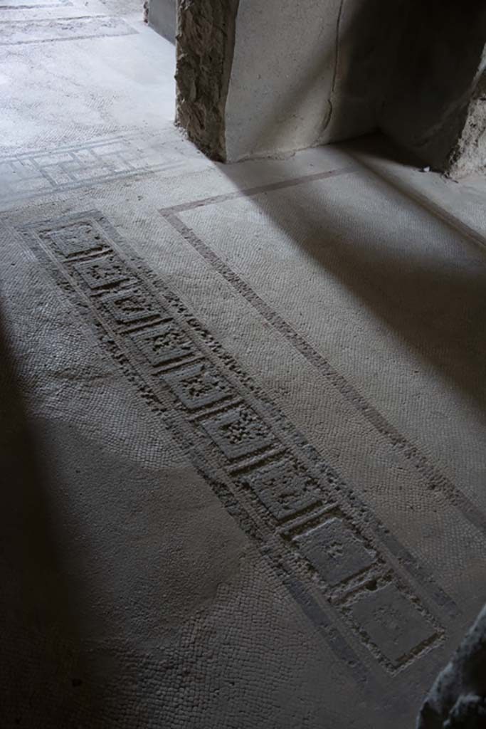 Villa of Mysteries, Pompeii. November 2017. 
Room 3, looking north-west across flooring with doorway to room 4, on left, and to atrium 64, on right.
Foto Annette Haug, ERC Grant 681269 DÉCOR.
