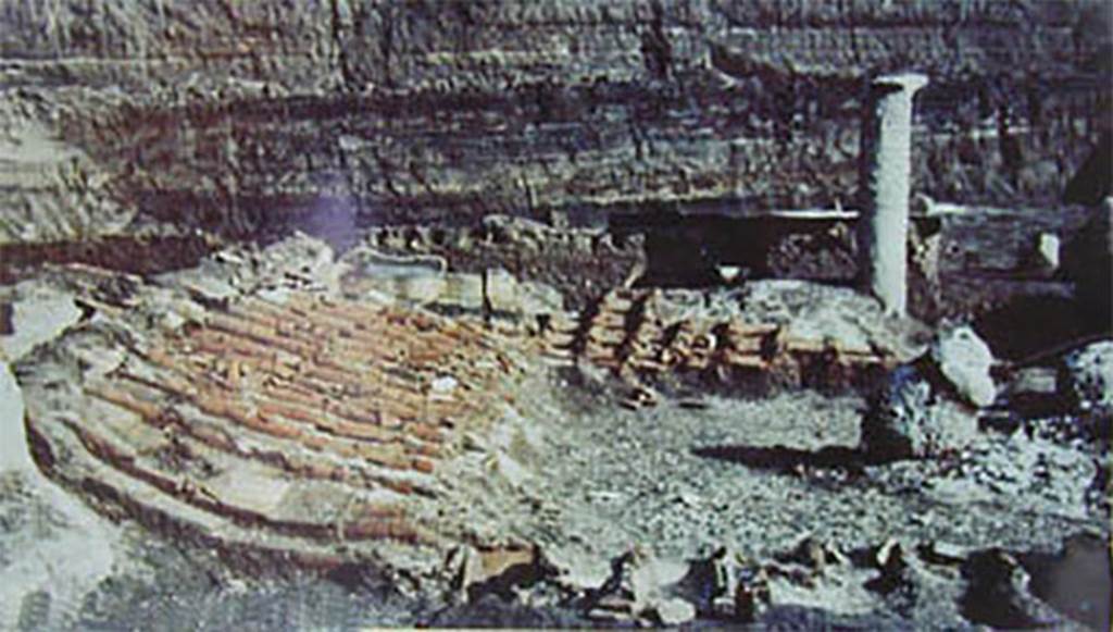 Villa Regina, Boscoreale. 1978, a virtually intact portico roof at the time of its discovery.