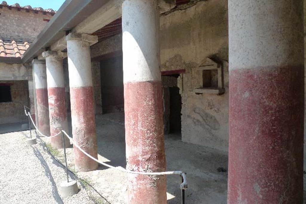 Villa Regina, Boscoreale. July 2010. Room I, looking south along west side of portico VII.
Photo courtesy of Michael Binns.
