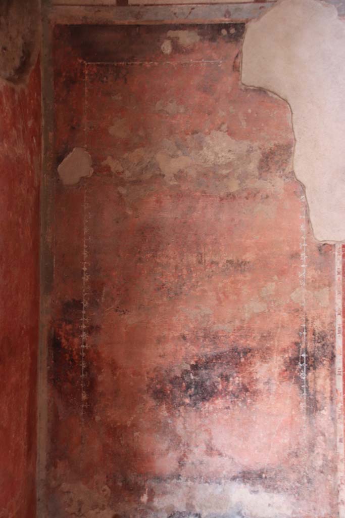 Villa Regina, Boscoreale. September 2021. 
Room IV, detail from panel on west wall in south-west corner of triclinium.
